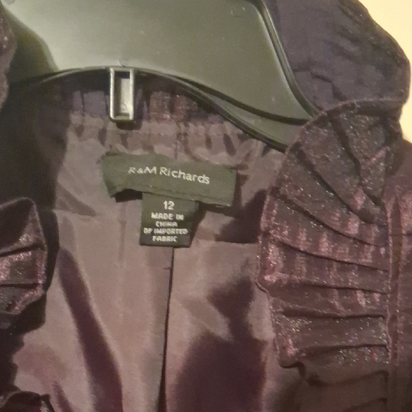 R&M Richards Deep Purple Ruffled Blazer - Picture 2 of 5